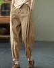 Organic Khaki Loose Pockets Harem Fall Pants Organic Khaki Loose Pockets Harem Fall Pants