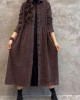 French blackish green corduroy coats Inspiration thick Cinched women coats ( Limited Stock)