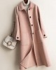 Art Peter pan Collar Button Down fine Woolen Coats Women pink plaid silhouette jackets Art Peter pan Collar Button Down fine Woolen Coats Women pink plaid silhouette jackets