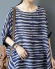 Organic Blue Striped Blouse O Neck Top Photography Organic Blue Striped Blouse O Neck Top Photography
