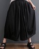 Modern Black High Waist asymmetrical design Summer Cotton Linen Pants Modern Black High Waist asymmetrical design Summer Cotton Linen Pants