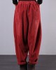 Modern Red Women Pants Oversize Fall Corduroy Pockets Cotton Casual Pants Modern Red Women Pants Oversize Fall Corduroy Pockets Cotton Casual Pants