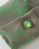 Beautiful Green Mandarin Collar Button Print Silk Shirt Top Spring Beautiful Green Mandarin Collar Button Print Silk Shirt Top Spring