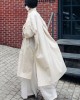 Casual Beige Peter Pan Collar Button Wrinkled Side Open Trench Coats Long Sleeve Casual Beige Peter Pan Collar Button Wrinkled Side Open Trench Coats Long Sleeve