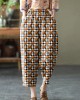 Natural Yellow Elastic Waist Summer Linen Harem Pants Natural Yellow Elastic Waist Summer Linen Harem Pants