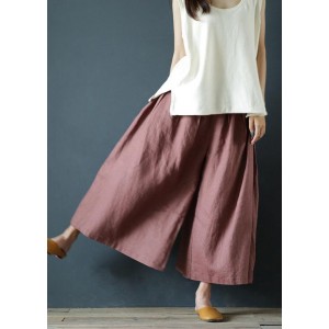 Chunxin original design cotton and linen wide-leg pants