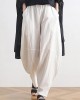 Vintage white cotton and linen loose casual trousers Zen lantern pants Vintage white cotton and linen loose casual trousers Zen lantern pants