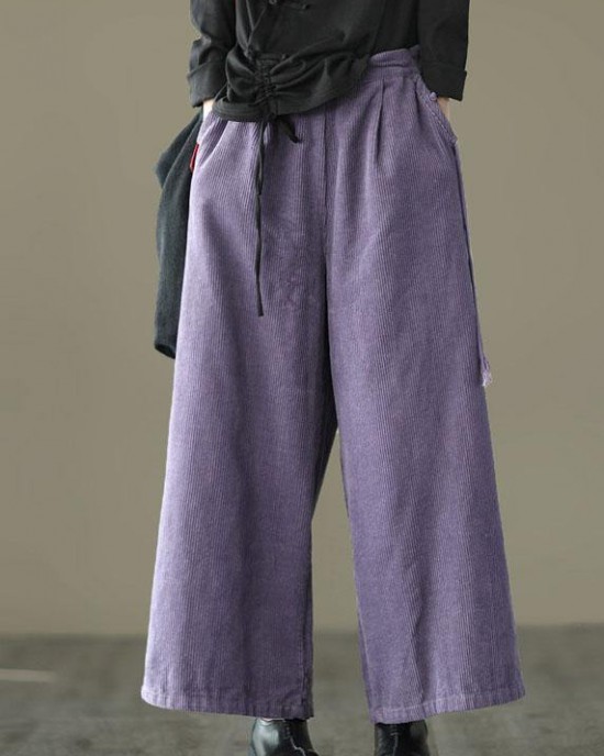 Stylish Purple High Waist Wide Leg Casual Pants Stylish Purple High Waist Wide Leg Casual Pants