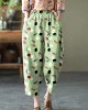 Natural Yellow Elastic Waist Summer Linen Harem Pants Natural Yellow Elastic Waist Summer Linen Harem Pants