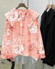 Bohemian Purple Pink Peter Pan Collar Button asymmetrical design Fall Long sleeve Top Bohemian Purple Pink Peter Pan Collar Button asymmetrical design Fall Long sleeve Top