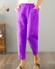Natural Yellow Pockets Cotton Linen Pants Summer Natural Yellow Pockets Cotton Linen Pants Summer