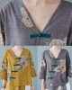 Yellow Button Shirt Tops Asymmetrical Half Sleeve Yellow Button Shirt Tops Asymmetrical Half Sleeve
