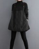 Women Black Knit Patchwork Fine Cotton Filled Sweaters Winter Women Black Knit Patchwork Fine Cotton Filled Sweaters Winter