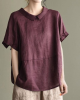 Bohemian Khaki Patchwork Turn-down Collar Summer Short Sleeve Top Bohemian Khaki Patchwork Turn-down Collar Summer Short Sleeve Top