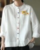 Modern White Loose Patchwork Pockets Fall Long Sleeve Blouse Top Modern White Loose Patchwork Pockets Fall Long Sleeve Blouse Top