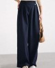Women Casual Work Cross Button Design Wide Leg Pants Women Casual Work Cross Button Design Wide Leg Pants