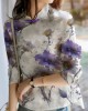 Unique Beige Print Linen Blouses Spring Unique Beige Print Linen Blouses Spring
