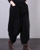 Unique black trousers oversized fall Corduroy pockets Cotton women trousers Unique black trousers oversized fall Corduroy pockets Cotton women trousers