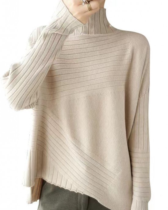Plus Size Blue Asymmetrical Solid Knit Sweaters Spring Plus Size Blue Asymmetrical Solid Knit Sweaters Spring