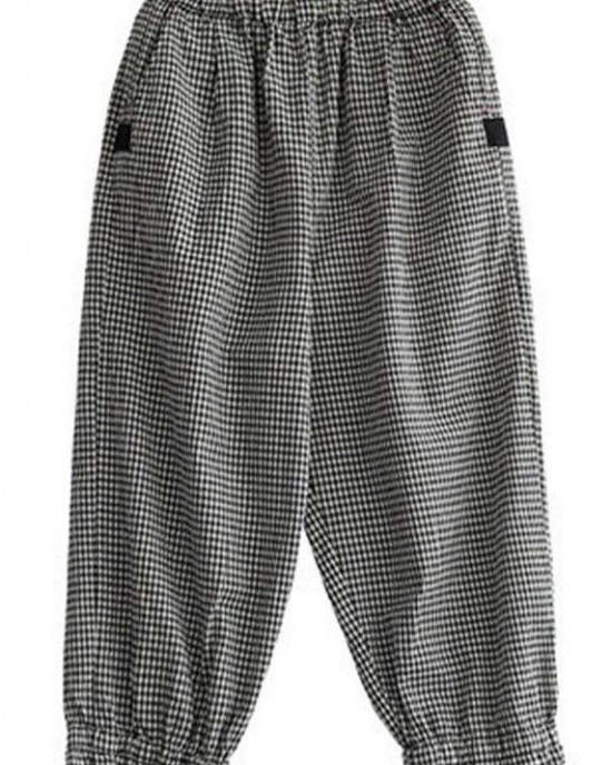 Bohemian Plaid Pockets Summer Linen Pants Bohemian Plaid Pockets Summer Linen Pants