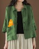 Beautiful Green Peter Pan Collar Pockets Summer Linen top Beautiful Green Peter Pan Collar Pockets Summer Linen top