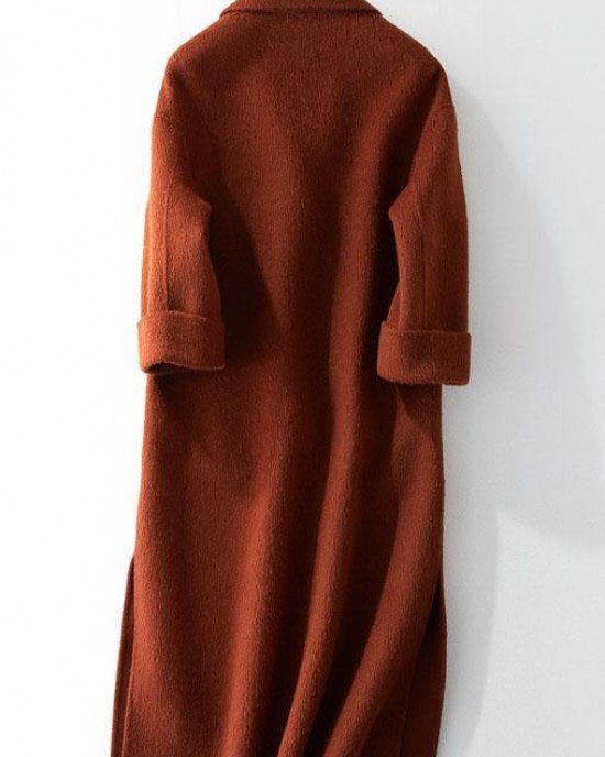 Fashion oversized trench coat half sleeve coats chocolate Notched Woolen Coats Fashion oversized trench coat half sleeve coats chocolate Notched Woolen Coats