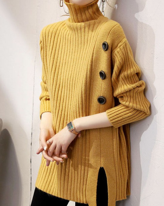 Boutique Khaki Turtleneck Thick Fall Winter Knit Sweater Boutique Khaki Turtleneck Thick Fall Winter Knit Sweater
