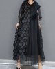 Black Tulle Party Dresses O-Neck Asymmetrical Half Sleeve Black Tulle Party Dresses O-Neck Asymmetrical Half Sleeve
