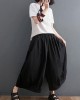 Modern Black High Waist asymmetrical design Summer Cotton Linen Pants Modern Black High Waist asymmetrical design Summer Cotton Linen Pants