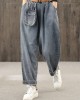 Retro denim blue autumn new trousers plus size harem pants Retro denim blue autumn new trousers plus size harem pants
