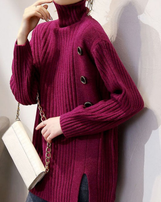 Boutique Khaki Turtleneck Thick Fall Winter Knit Sweater Boutique Khaki Turtleneck Thick Fall Winter Knit Sweater