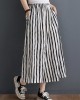 Plus Size Black White Striped Wide Leg Pants Summer Cotton Plus Size Black White Striped Wide Leg Pants Summer Cotton