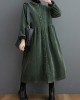 French blackish green corduroy coats Inspiration thick Cinched women coats ( Limited Stock)