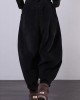 Unique black trousers oversized fall Corduroy pockets Cotton women trousers Unique black trousers oversized fall Corduroy pockets Cotton women trousers