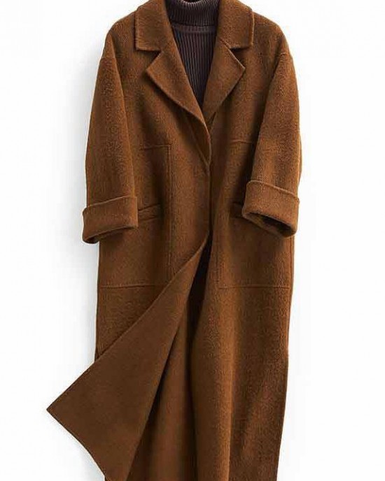 Fashion oversized trench coat half sleeve coats chocolate Notched Woolen Coats Fashion oversized trench coat half sleeve coats chocolate Notched Woolen Coats