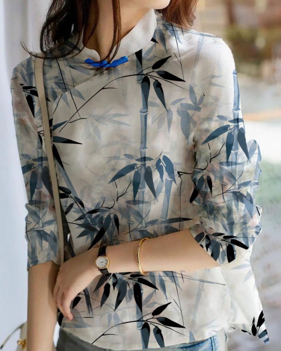 Unique Beige Print Linen Blouses Spring Unique Beige Print Linen Blouses Spring