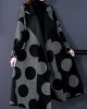 Boutique Black Patchwork Dot Print Loose Fall Long sleeve Coat Boutique Black Patchwork Dot Print Loose Fall Long sleeve Coat
