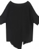 Unique black cotton clothes o neck asymmetric summer shirt Unique black cotton clothes o neck asymmetric summer shirt