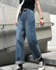 winter vintage denim blue pants high waist wide leg trousers winter vintage denim blue pants high waist wide leg trousers