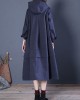 Chic Coffee Loose zippered Button Fall Hoodie Coat trench coats