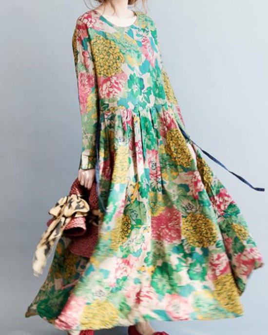 2025 fashion floral long linen dresses plus size clothing maxi dresses 2025 fashion floral long linen dresses plus size clothing maxi dresses