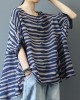 Organic Blue Striped Blouse O Neck Top Photography Organic Blue Striped Blouse O Neck Top Photography
