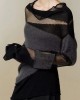 New Black Turtleneck Tulle Patchwork Thin Knit Sweaters Fall New Black Turtleneck Tulle Patchwork Thin Knit Sweaters Fall