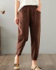 Women Chocolate Cotton Linen Summer Pants Women Chocolate Cotton Linen Summer Pants