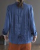 Women Yellow Elegant Button Fall Top Long Sleeve Linen Women Yellow Elegant Button Fall Top Long Sleeve Linen