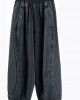 Plus Size Grey Pockets Patchwork Harem Fall Denim Pants