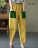 Loose Yellow Loose Casual Summer Pockets Pants Loose Yellow Loose Casual Summer Pockets Pants