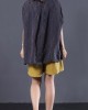 Beautiful blue striped linen clothes For Women v neck baggy summer top Beautiful blue striped linen clothes For Women v neck baggy summer top