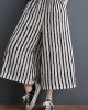 Plus Size Black White Striped Wide Leg Pants Summer Cotton Plus Size Black White Striped Wide Leg Pants Summer Cotton