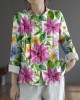 Women Yellow Elegant Button Fall Top Long Sleeve Linen Women Yellow Elegant Button Fall Top Long Sleeve Linen